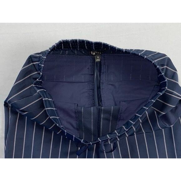 Athleta Women's Stripe Midtown Lightweight Pull On Ankle Pants. Navy, Women's 6. - Picture 7 of 9